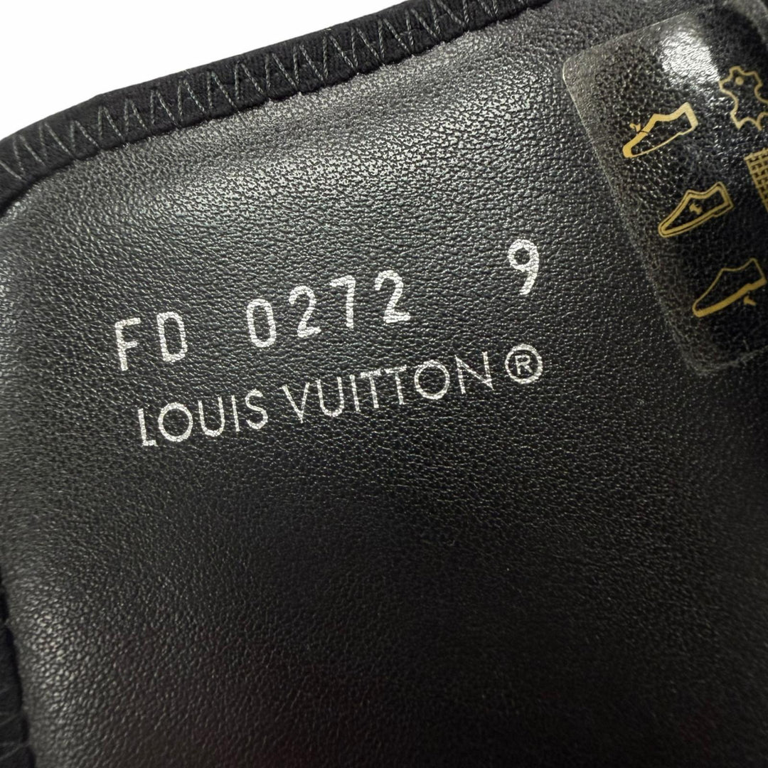 Excellent LOUIS VUITTON Sandals Miami Line Mules black leather mens 9
