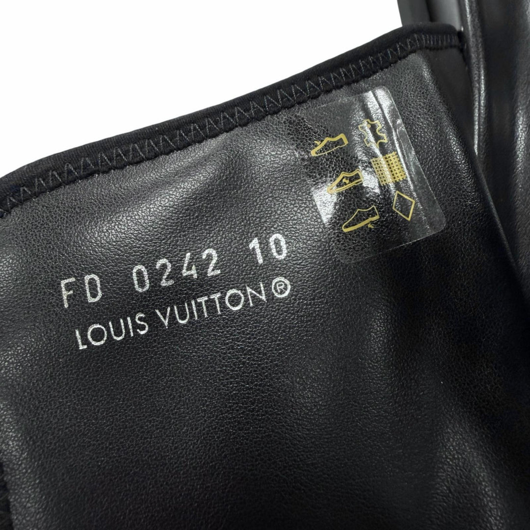 Excellent LOUIS VUITTON Sandals Miami Line Mules black leather mens 10
