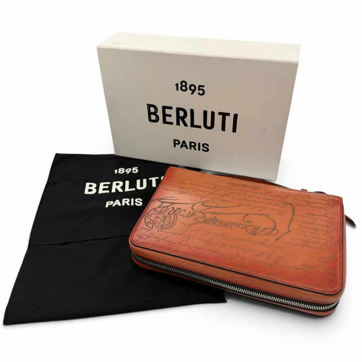 Great BERLUTI Purse Itauba Wide Gradient Maxi Long Zip Wallet scritto leather