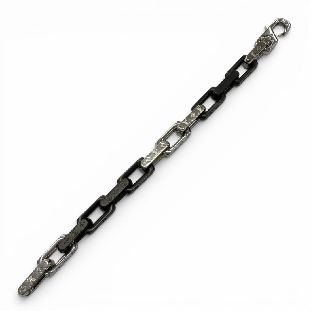 Great LOUIS VUITTON bracelet Monogram Chain Silver mens M M00686