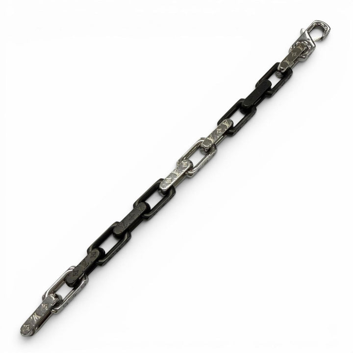 Great LOUIS VUITTON bracelet Monogram Chain Silver mens M M00686