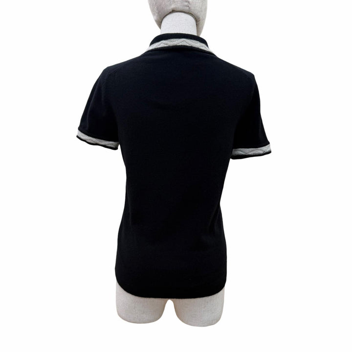 Great CHANEL Short sleeve knit COCO Mark polo shirt cashmere 38 04A P24422V01664