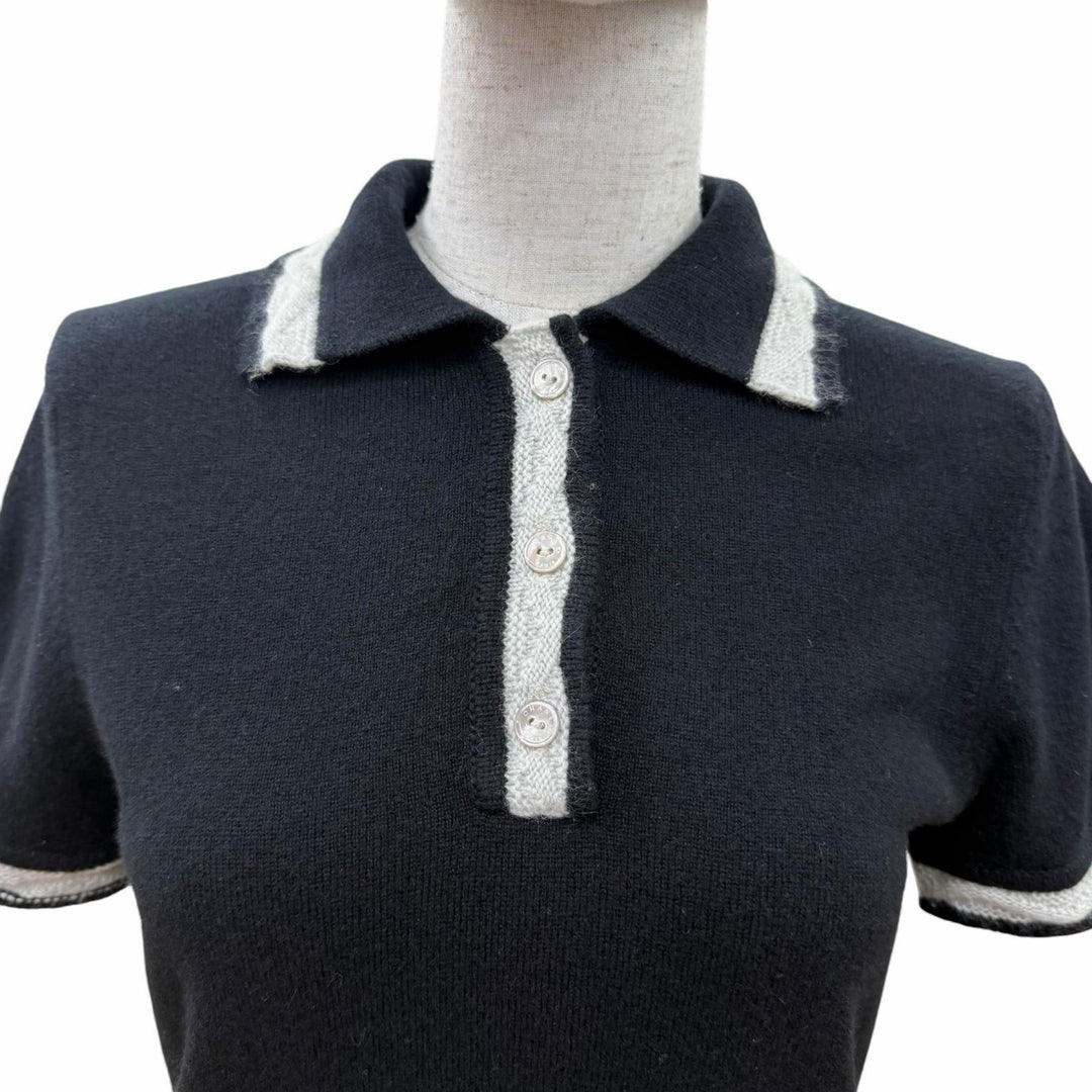 Great CHANEL Short sleeve knit COCO Mark polo shirt cashmere 38 04A P24422V01664