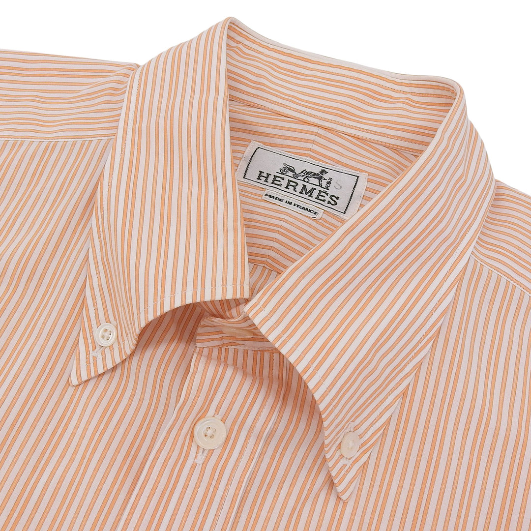 Great HERMES Long sleeve shirt With serie buttons Orange cotton mens 41