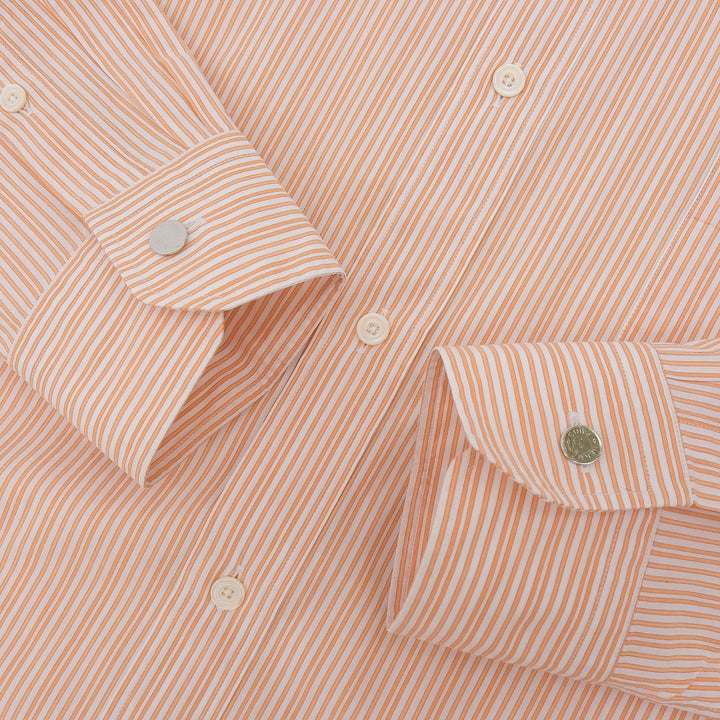 Great HERMES Long sleeve shirt With serie buttons Orange cotton mens 41