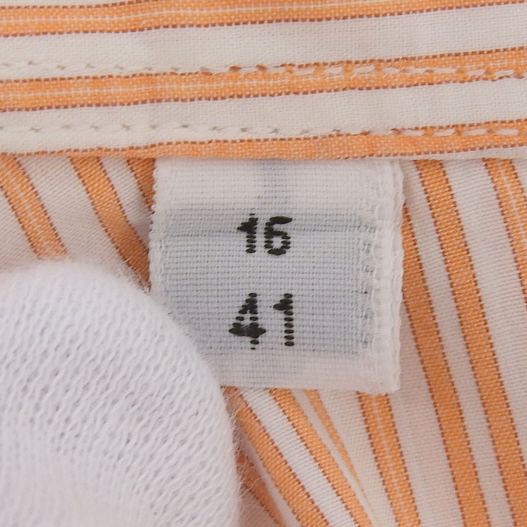 Great HERMES Long sleeve shirt With serie buttons Orange cotton mens 41