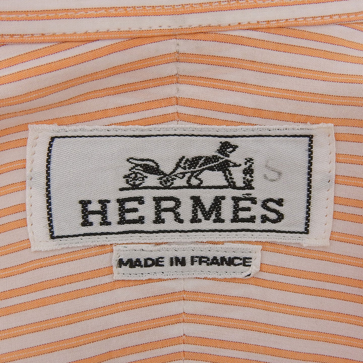 Great HERMES Long sleeve shirt With serie buttons Orange cotton mens 41