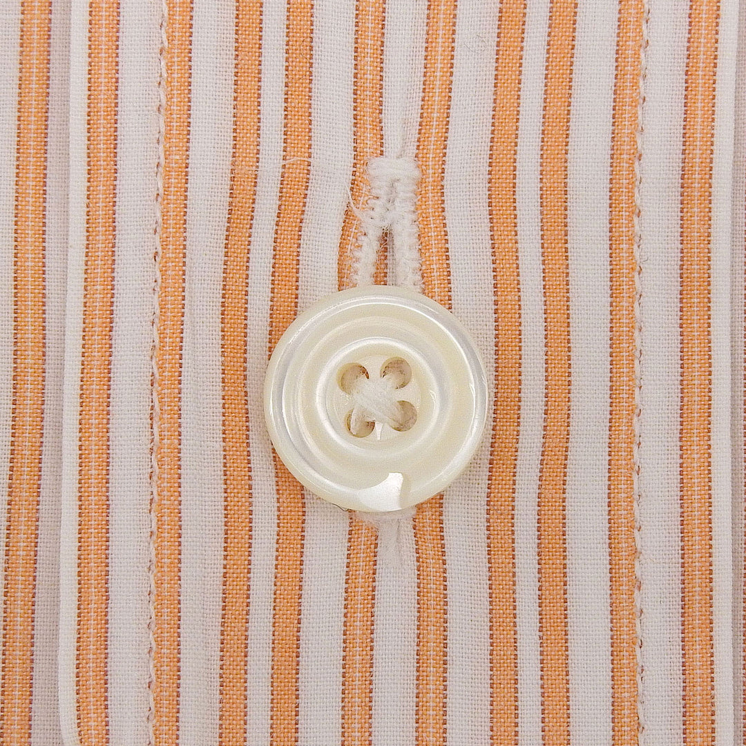 Great HERMES Long sleeve shirt With serie buttons Orange cotton mens 41