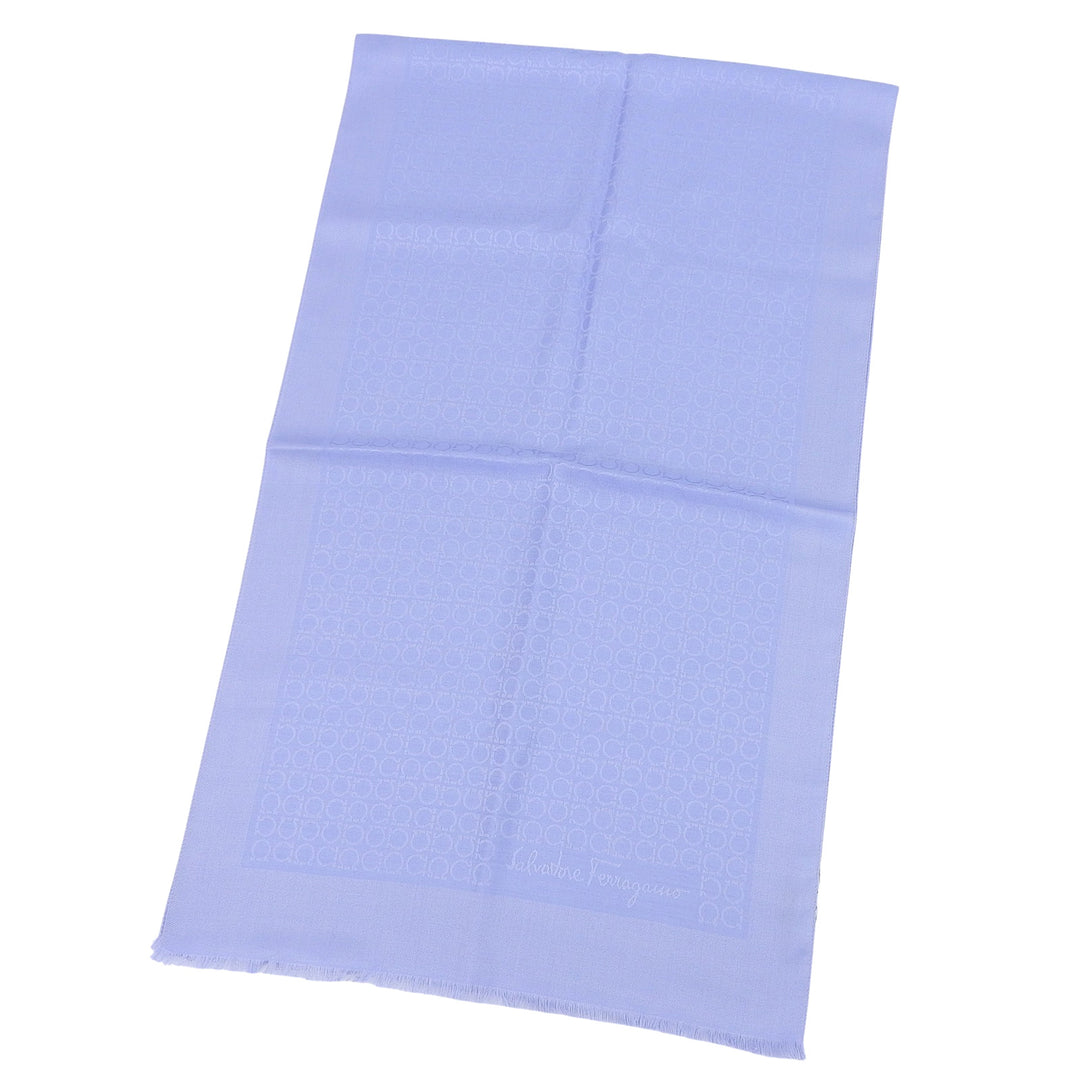 Excellent Salvatore Ferragamo Stall GanciniPattern Light blue silk Women