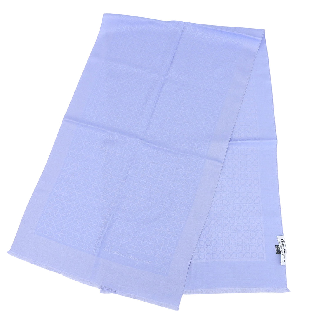 Excellent Salvatore Ferragamo Stall GanciniPattern Light blue silk Women