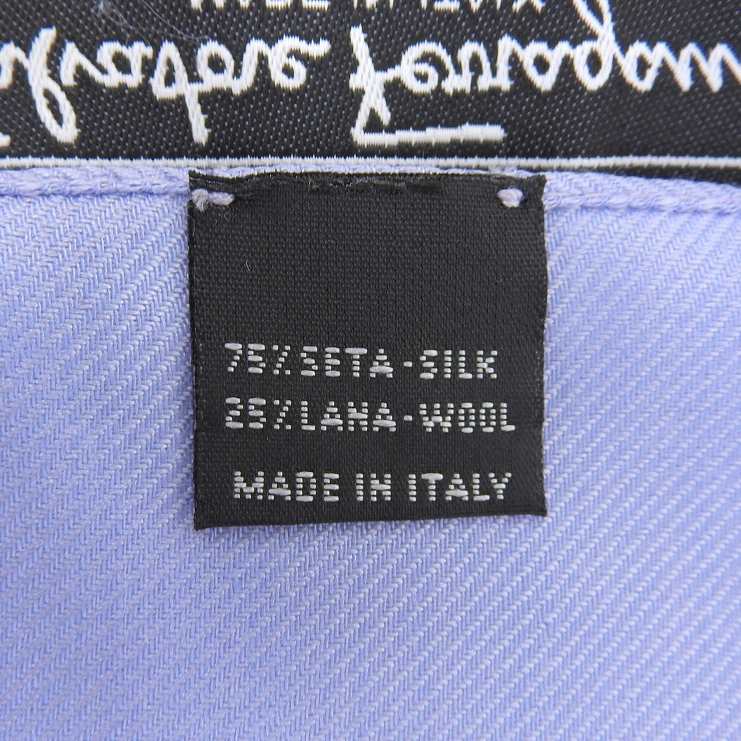 Excellent Salvatore Ferragamo Stall GanciniPattern Light blue silk Women