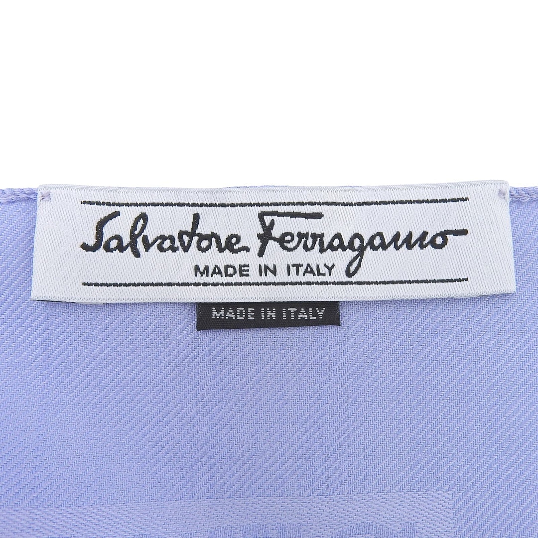 Excellent Salvatore Ferragamo Stall GanciniPattern Light blue silk Women