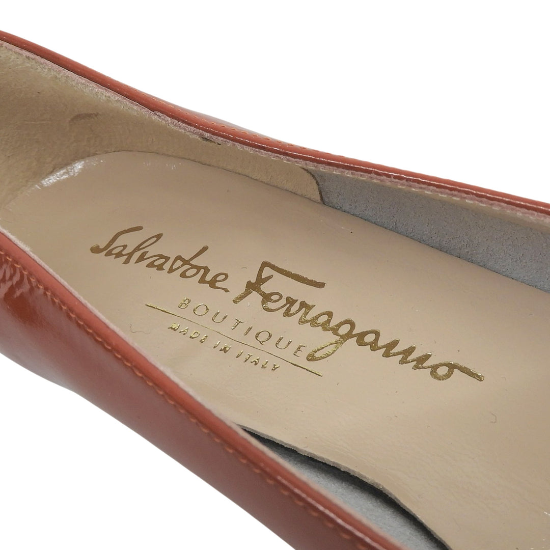 Pristine Salvatore Ferragamo pumps VARA terracotta leather Women 6.5