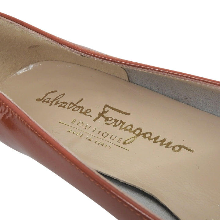 Pristine Salvatore Ferragamo pumps VARA terracotta leather Women 6.5