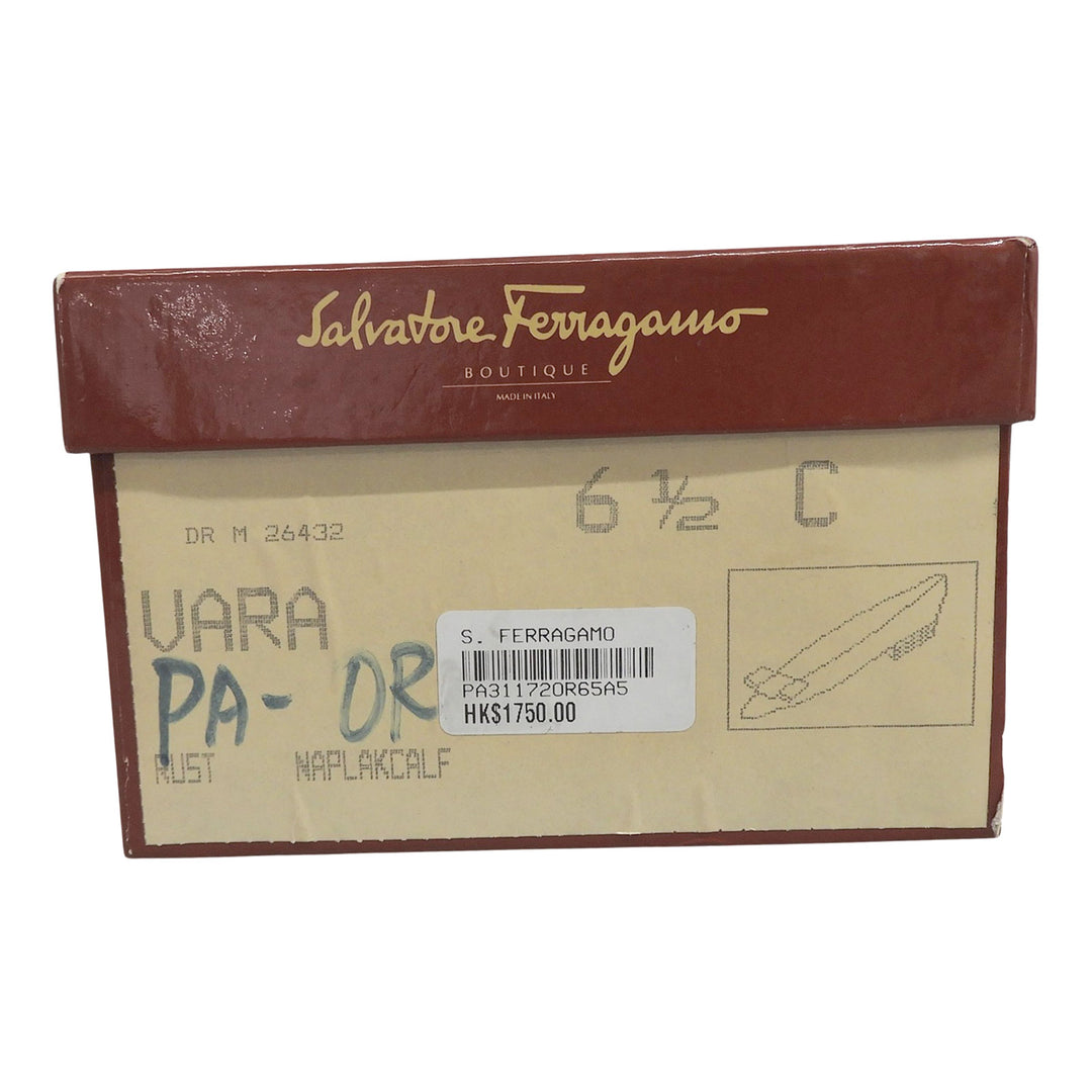 Pristine Salvatore Ferragamo pumps VARA terracotta leather Women 6.5
