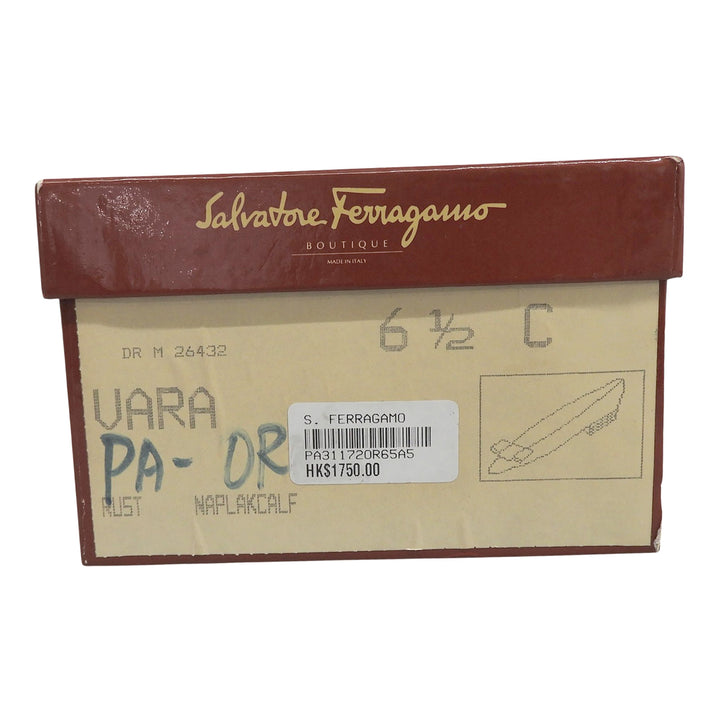 Pristine Salvatore Ferragamo pumps VARA terracotta leather Women 6.5
