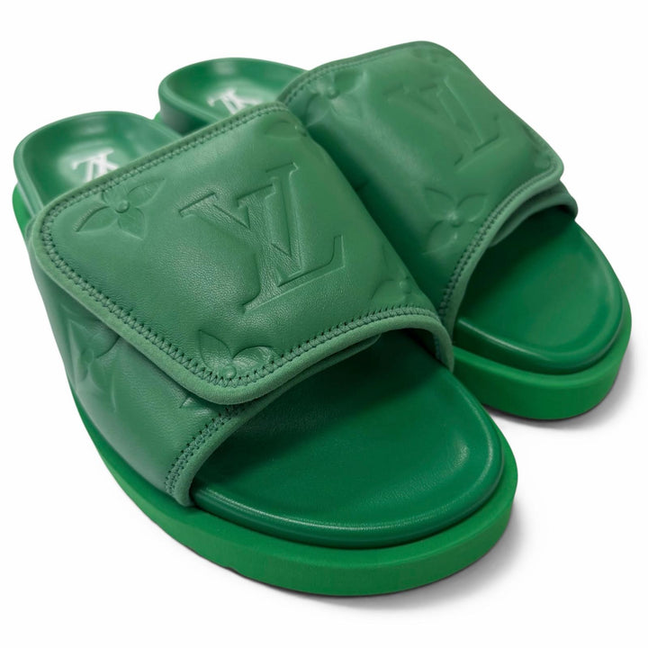 Pristine LOUIS VUITTON Sandals miami line Monogram embossed