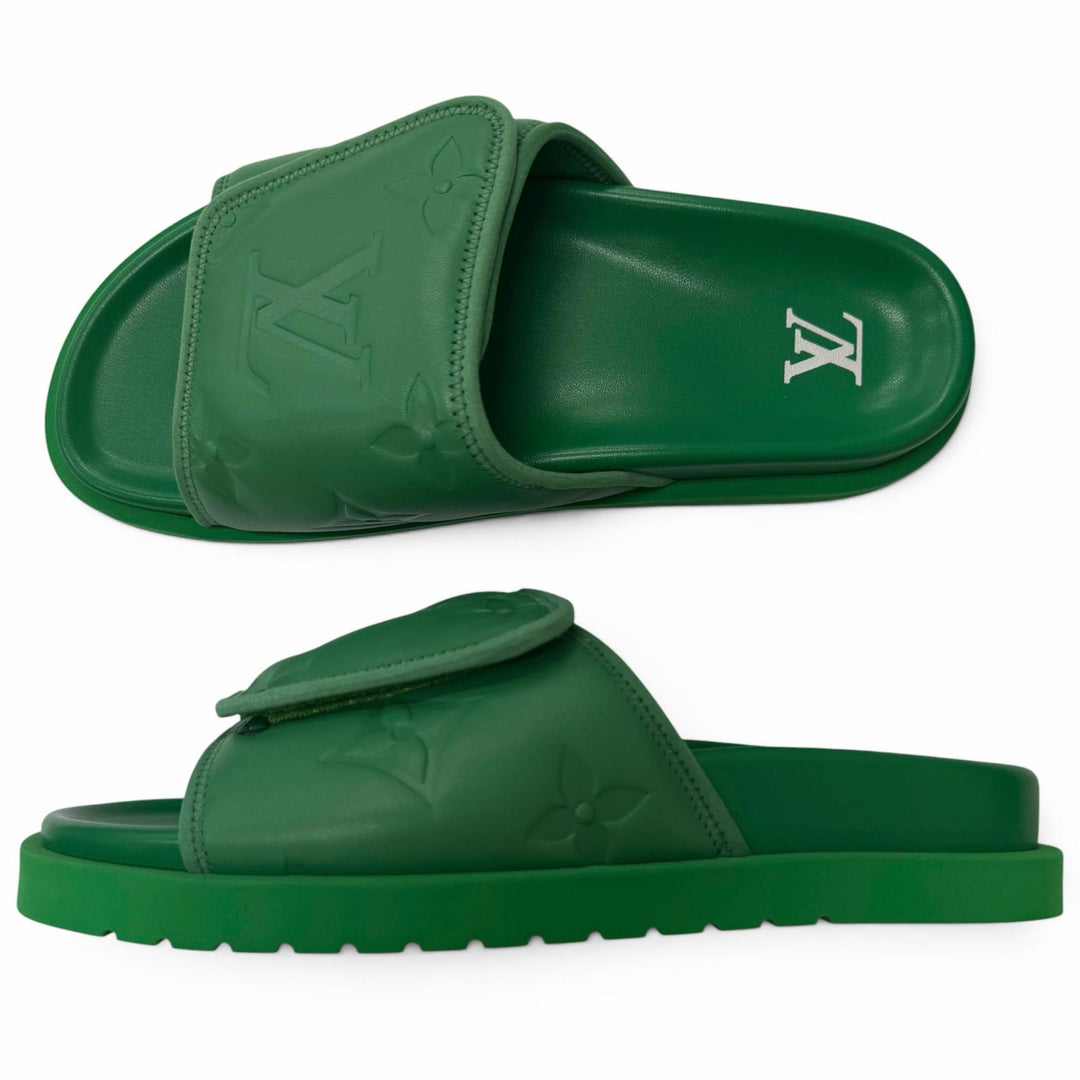 Pristine LOUIS VUITTON Sandals miami line Monogram embossed