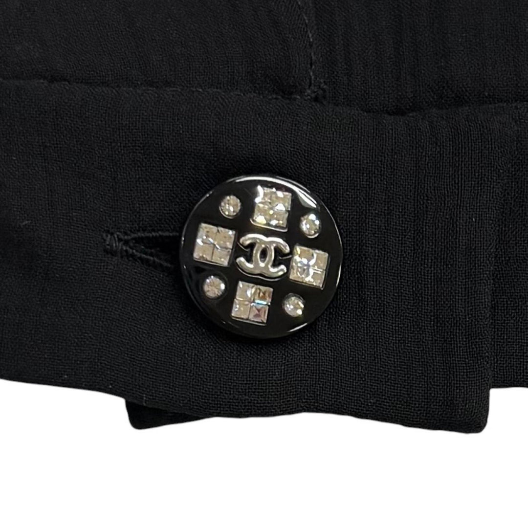 Excellent CHANEL one piece COCO Mark button, Tweed (switchable) silk 34 P71763