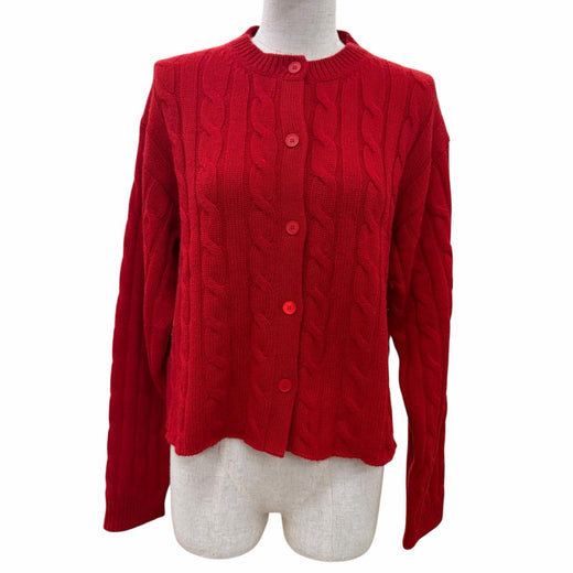 Pristine MIUMIU cardigan Back logo knit Red cashmere Women 40 MMF632