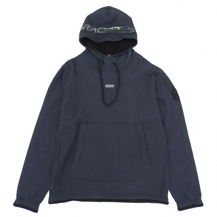 Excellent STONE ISLAND hoodie Dark green cotton mens M 77196012A