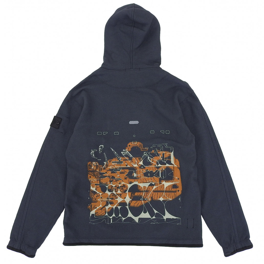 Excellent STONE ISLAND hoodie Dark green cotton mens M 77196012A