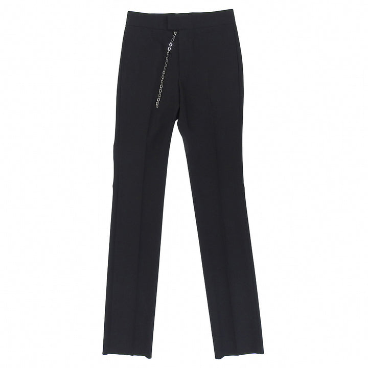 Pristine GIVENCHY Pants Slacks with chain detail black wool mens 44 BM50V813MP