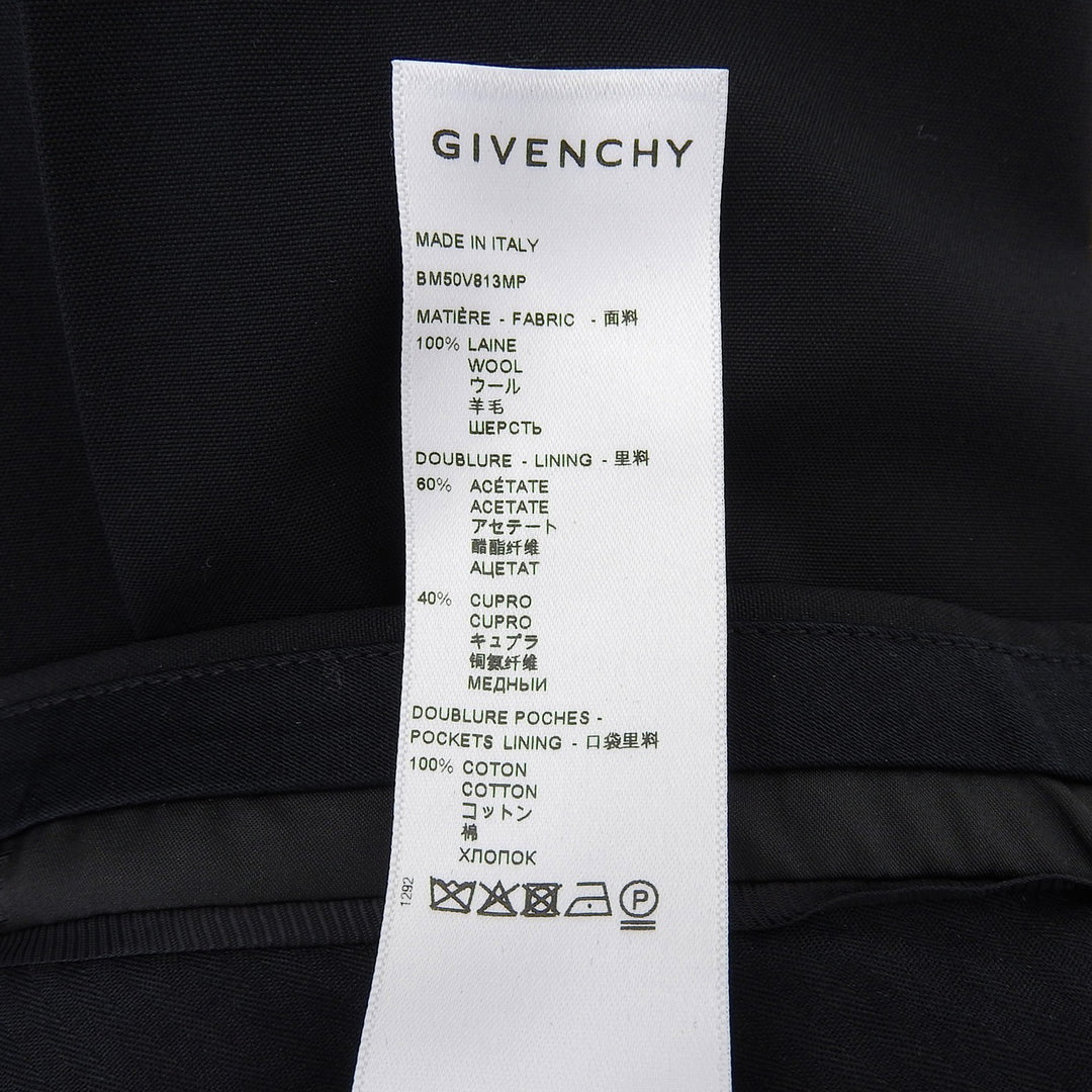 Pristine GIVENCHY Pants Slacks with chain detail black wool mens 44 BM50V813MP