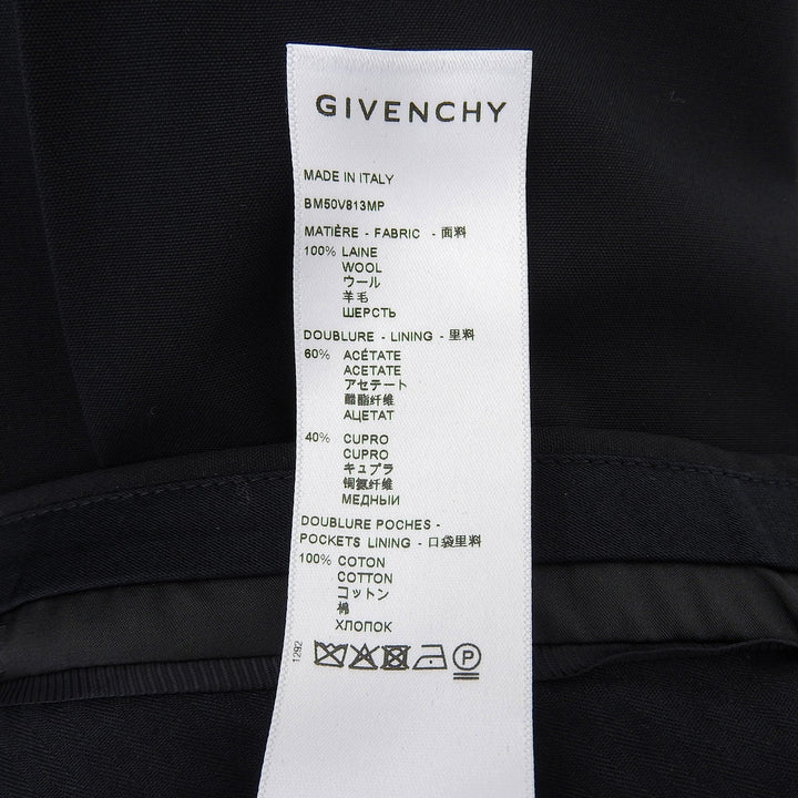 Pristine GIVENCHY Pants Slacks with chain detail black wool mens 44 BM50V813MP