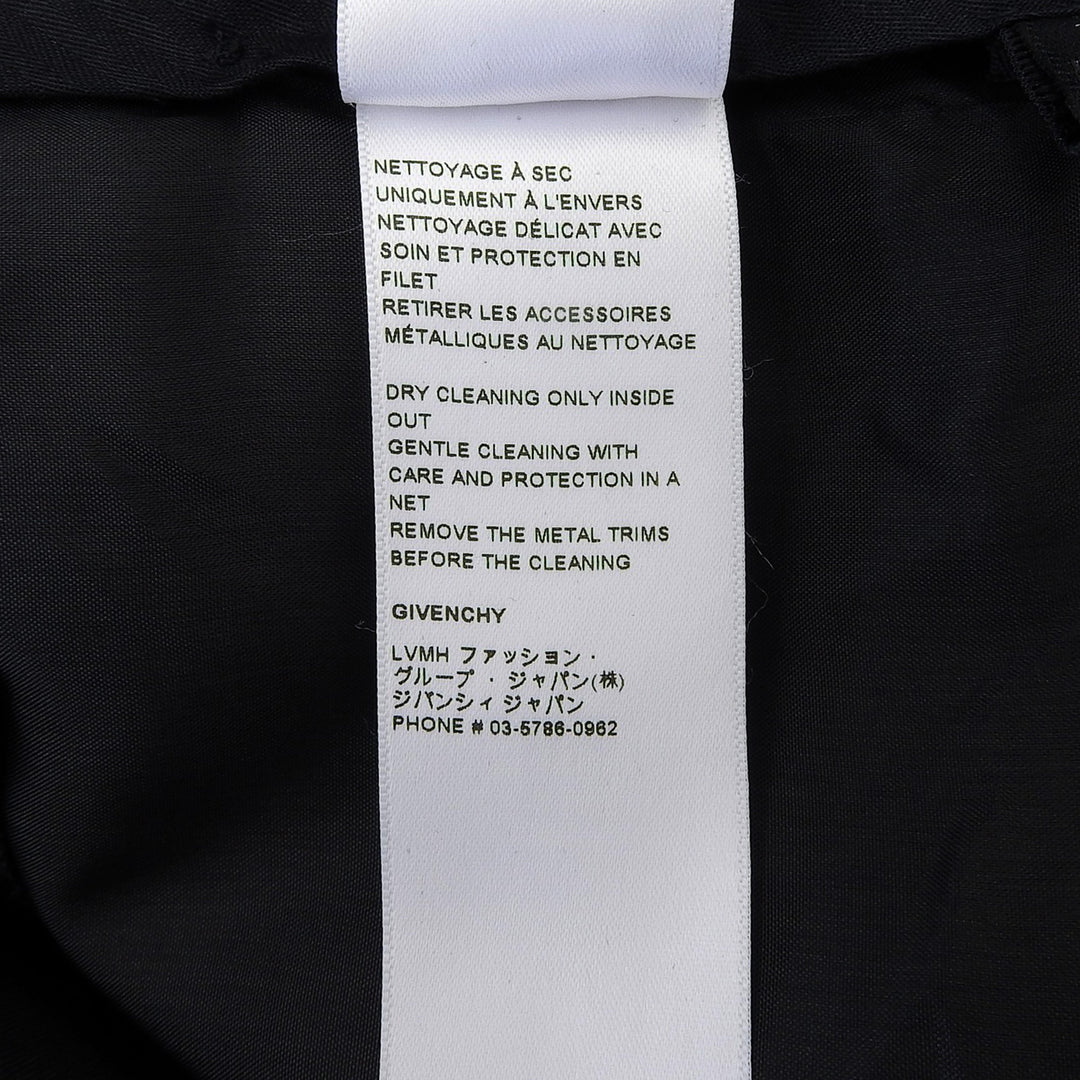 Pristine GIVENCHY Pants Slacks with chain detail black wool mens 44 BM50V813MP