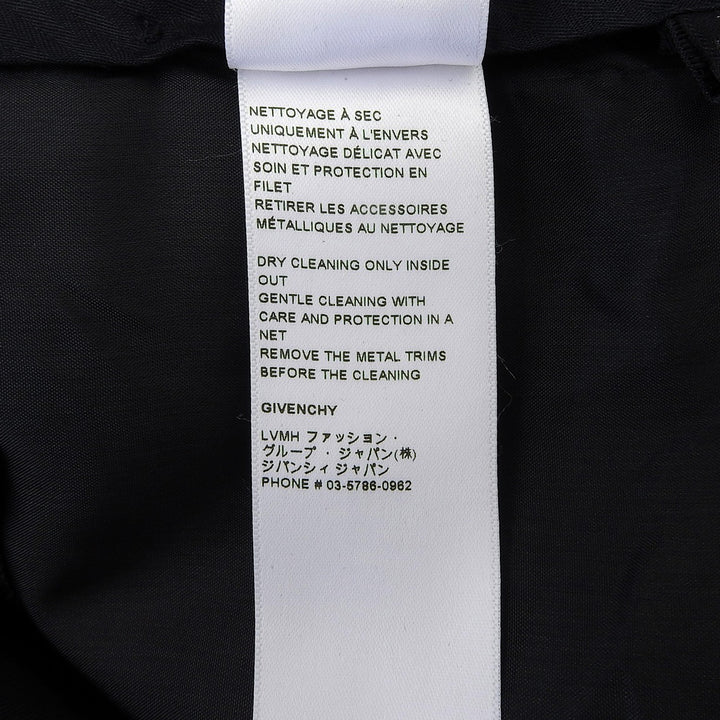 Pristine GIVENCHY Pants Slacks with chain detail black wool mens 44 BM50V813MP