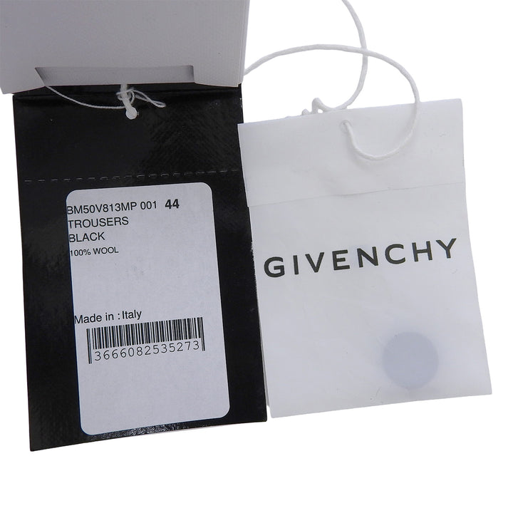 Pristine GIVENCHY Pants Slacks with chain detail black wool mens 44 BM50V813MP