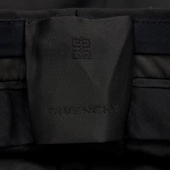 Pristine GIVENCHY Pants Slacks with chain detail black wool mens 44 BM50V813MP