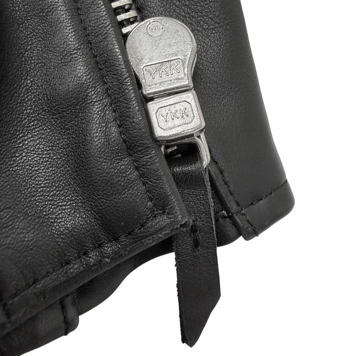Great HARLEY DAVIDSON Leather jacket Logo button black Cowhide mens L 3000048SM