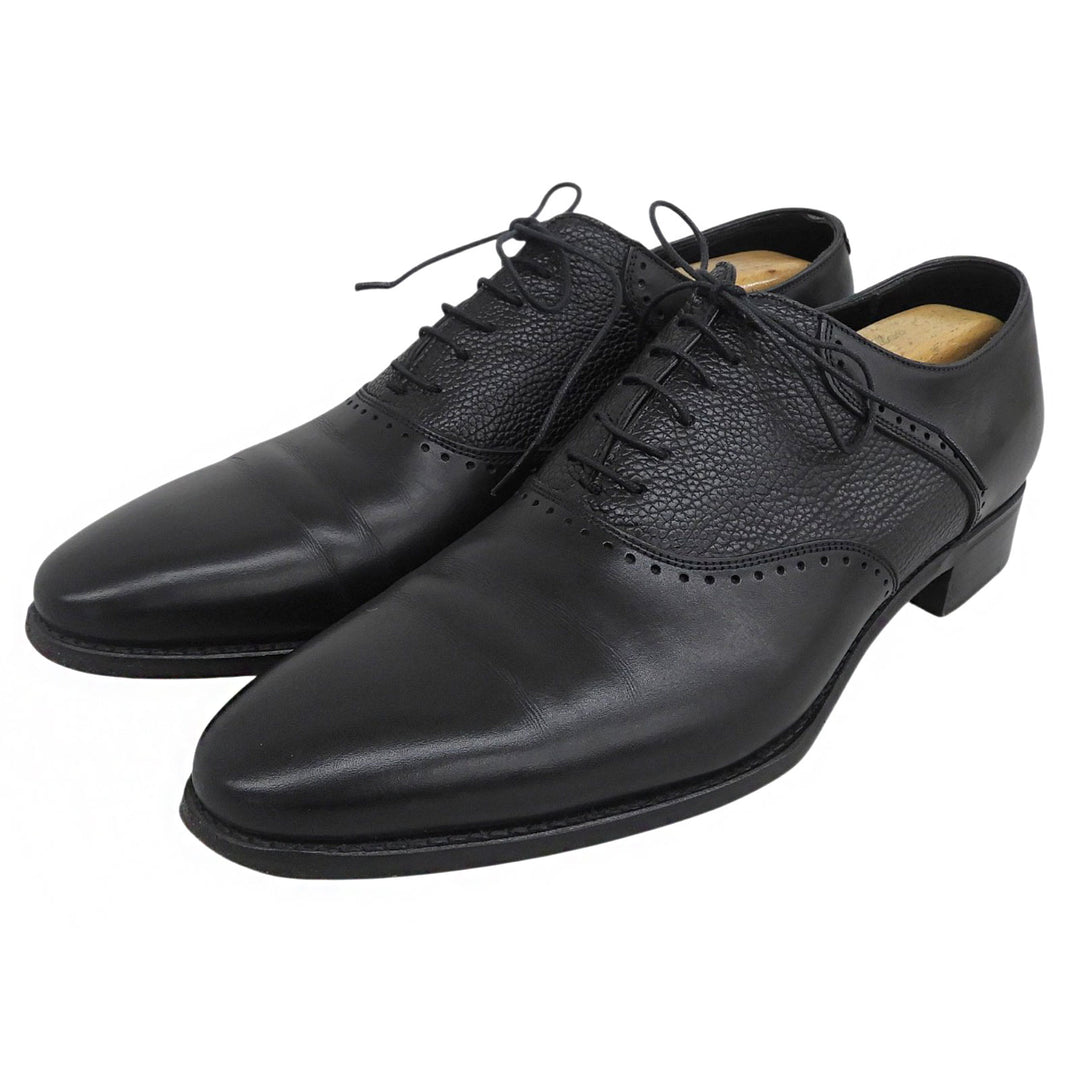 Great 三陽山長 Leather shoes saddle shoes black Calf leather mens 7.5