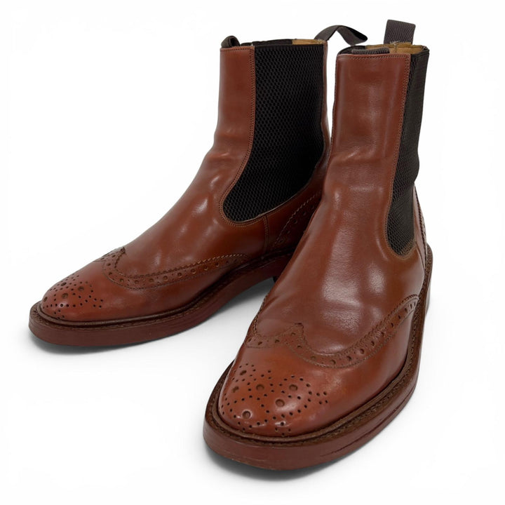 Great Tricker's boots HENRY UNION WORKS Wingtip Brown Calf mens 7.5 M2754