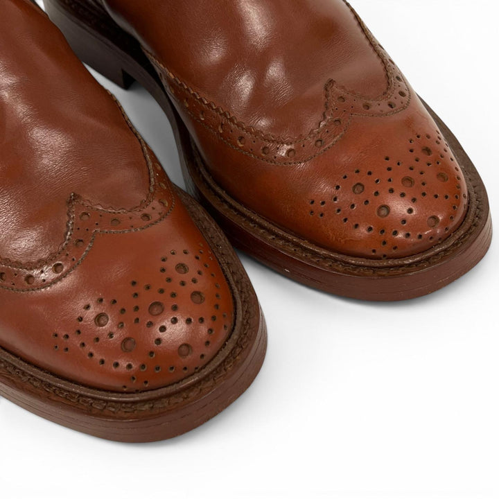 Great Tricker's boots HENRY UNION WORKS Wingtip Brown Calf mens 7.5 M2754