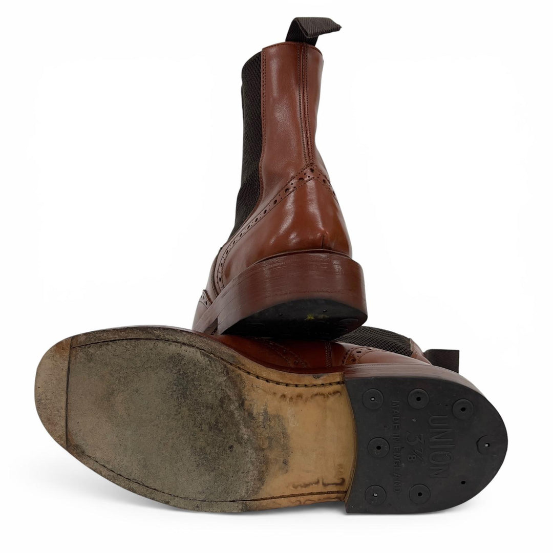 Great Tricker's boots HENRY UNION WORKS Wingtip Brown Calf mens 7.5 M2754