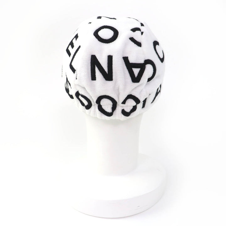 Excellent CHANEL cap COCO Mark Logo Design white cotton Women L 23M