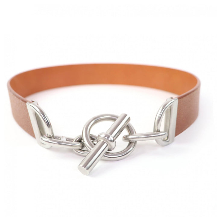 Excellent HERMES belt Margiela era Chaine d'Ancre leather Brown leather Women