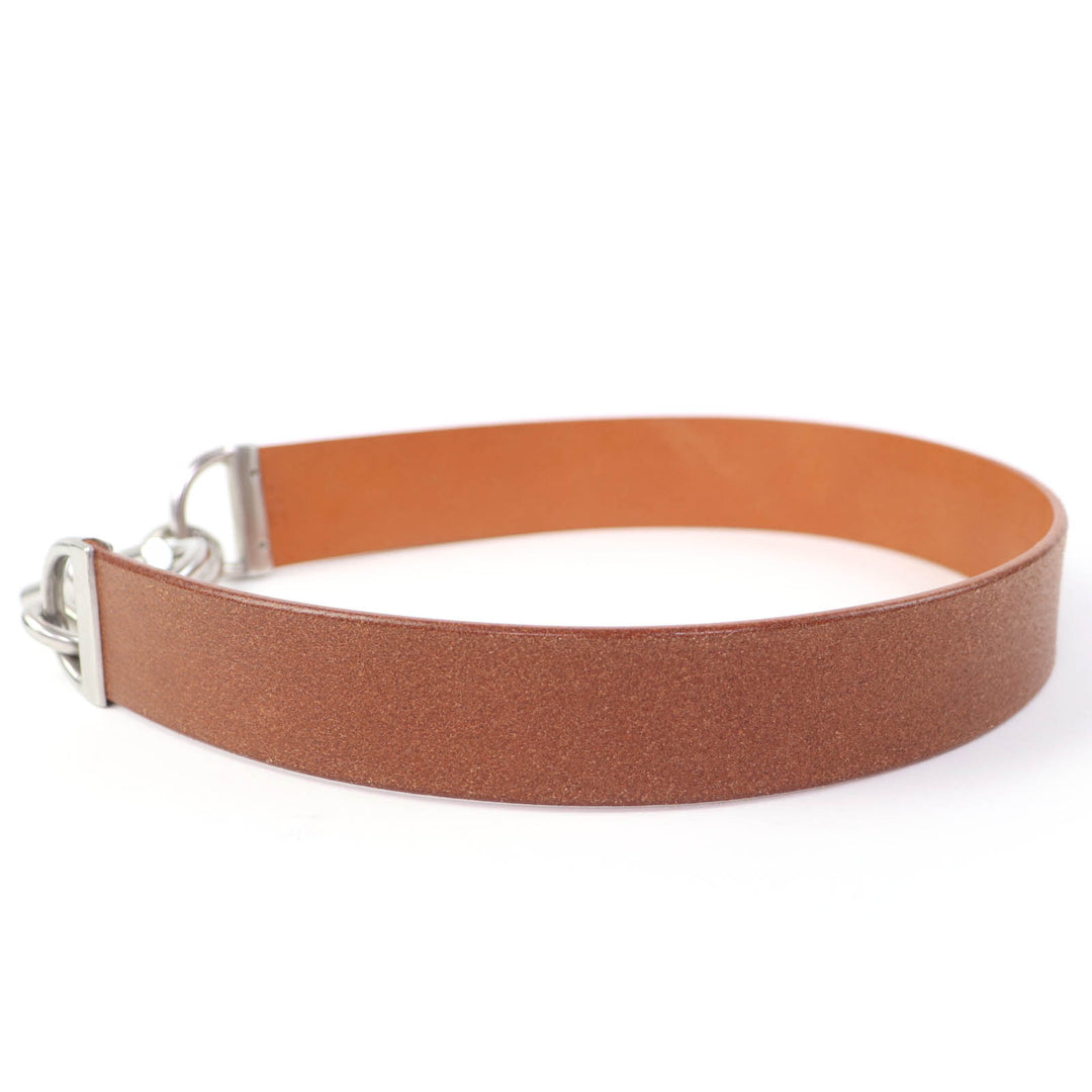 Excellent HERMES belt Margiela era Chaine d'Ancre leather Brown leather Women