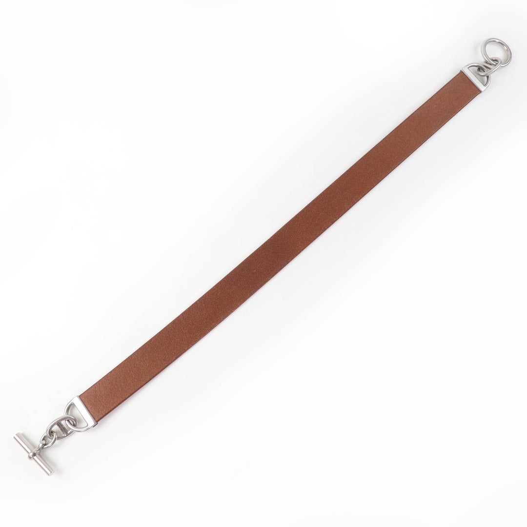 Excellent HERMES belt Margiela era Chaine d'Ancre leather Brown leather Women
