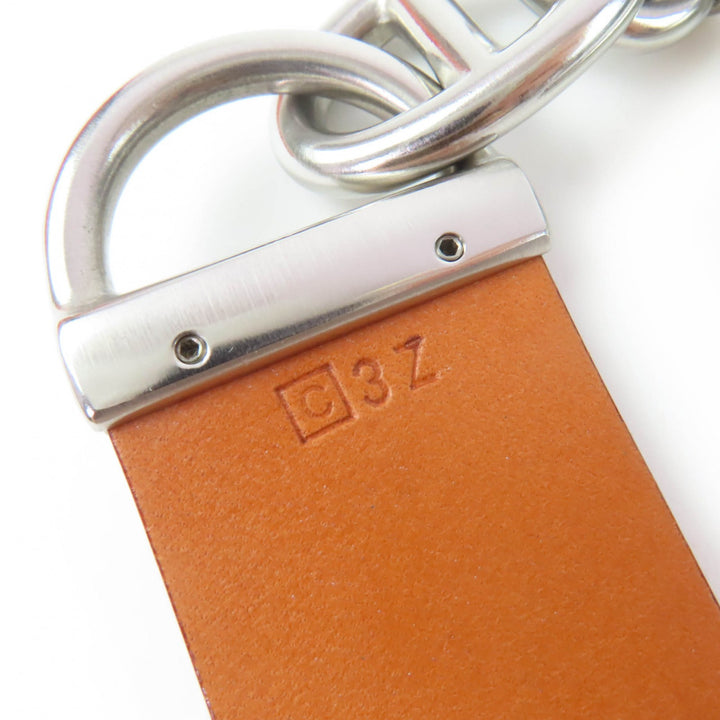 Excellent HERMES belt Margiela era Chaine d'Ancre leather Brown leather Women