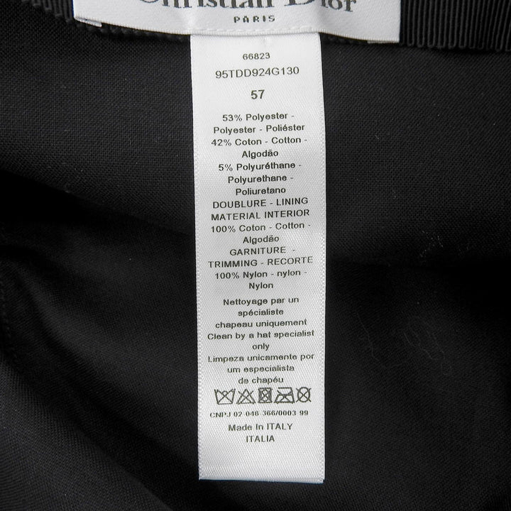 Excellent Christian Dior hat TEDDY-D black polyester Women 57 95TDD924G130