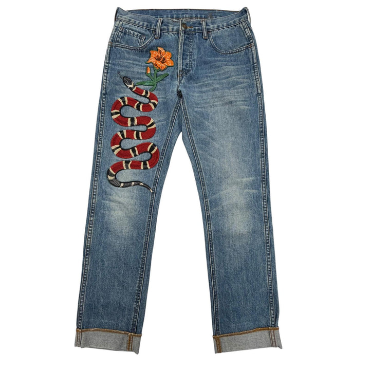 Great GUCCI Denim pants blue cotton mens 30 422724
