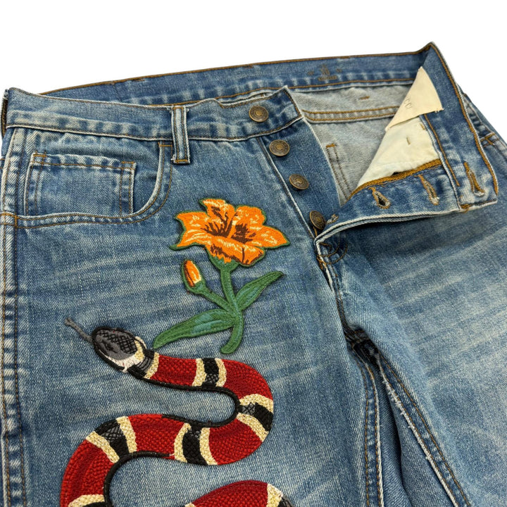 Great GUCCI Denim pants blue cotton mens 30 422724