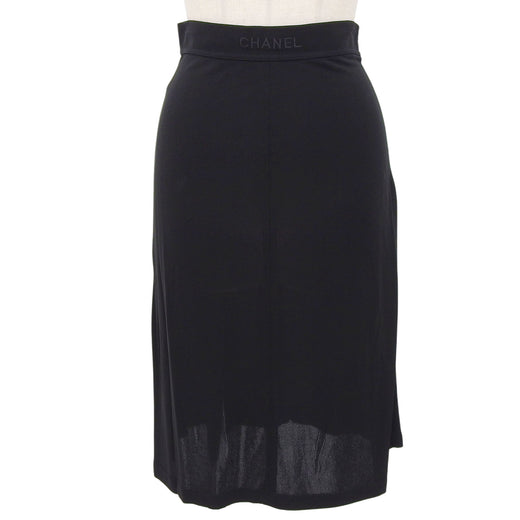 Excellent CHANEL BOUTIQUE skirt black Rayon Women 36 97P P07157
