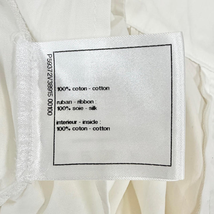 Discounted Great CHANEL Wide pants Front ribbon, ruffled hem design, white IT 38 P59372