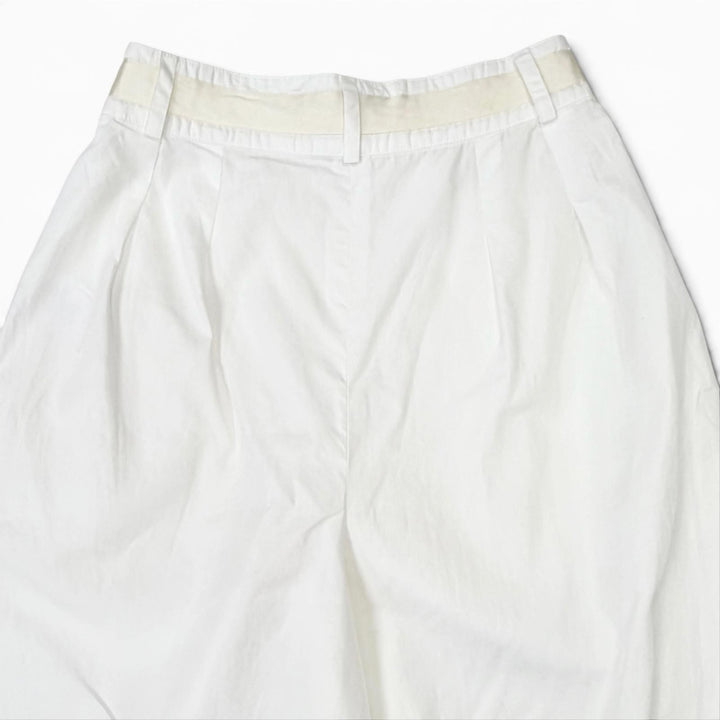Discounted Great CHANEL Wide pants Front ribbon, ruffled hem design, white IT 38 P59372
