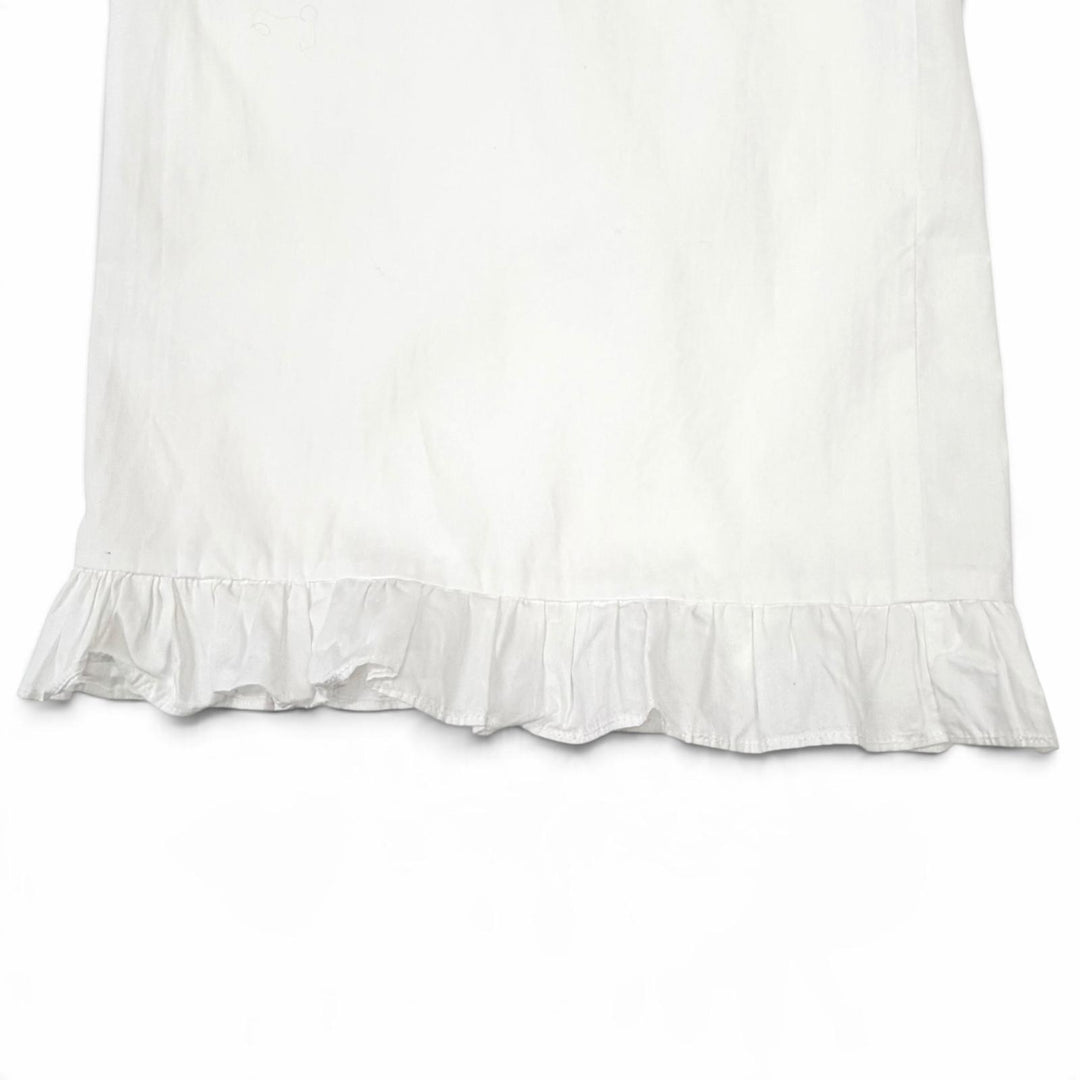 Discounted Great CHANEL Wide pants Front ribbon, ruffled hem design, white IT 38 P59372